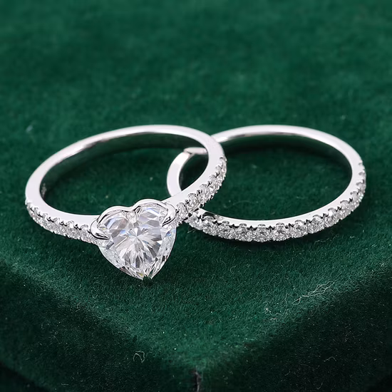Großhandel Damenmode Verlobungsring 1,5 CT Herzform Moissanit Moissanit 14K Gold Ringe