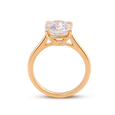 Kissen-Moissanit-Ring aus 10-karätigem Gold mit individueller Solitärringgröße und -stil für Verlobungsringdesign für Frauen